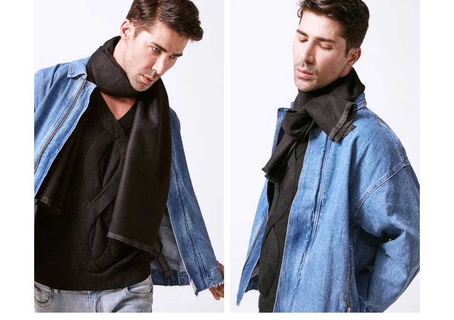 men scarf style VIANOSI Man Solid Winter Scarves Fashion Long Cotton scarf Men soft warm Wraps VA246 mens linen scarf