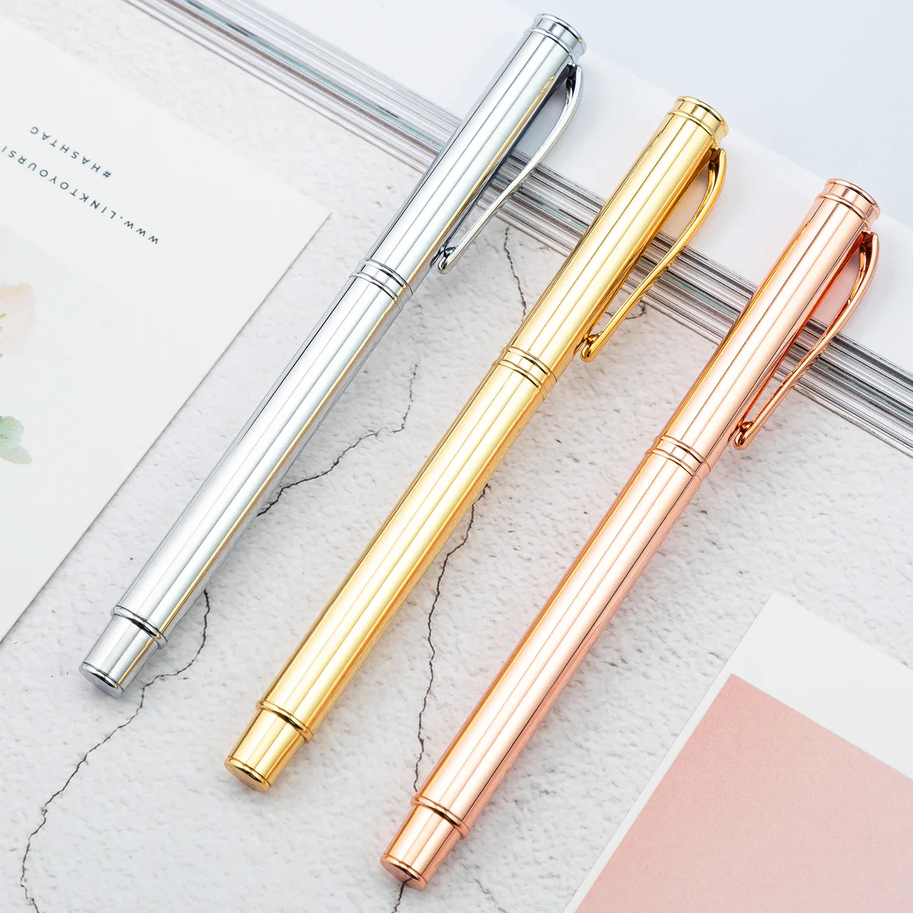 

Classic macaron school student metal ballpoint pen stationery,fine office business metal ballpoint pen supplies,3 colors
