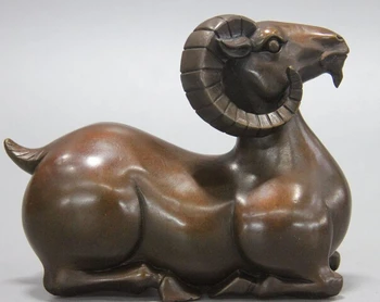 

Collectible bronze lion statue S1196 Chinese Pure Bronze Copper Auspicious Zodiac Carved Sheep Goat Statue Sculpture