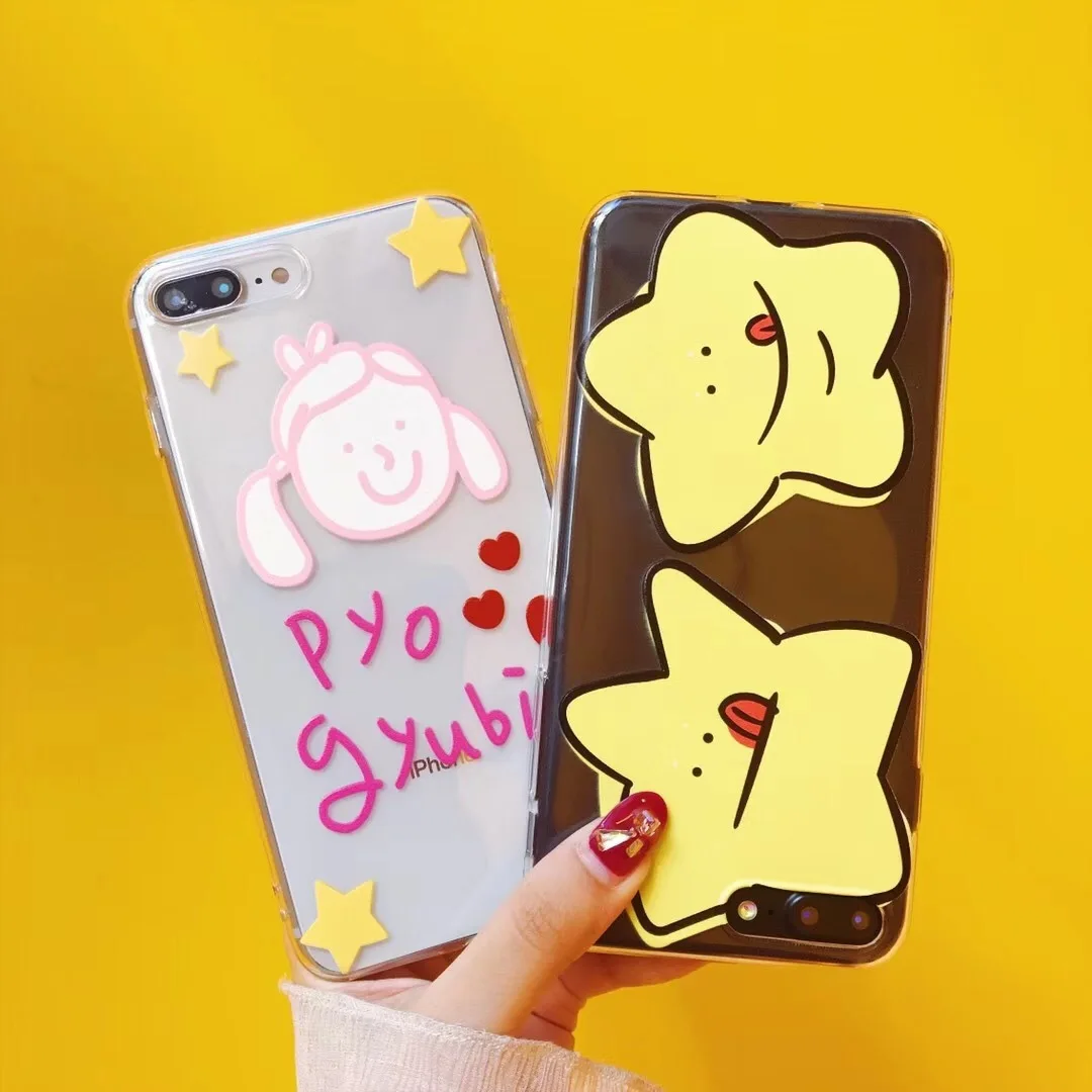 YOJOCK Soft Case for Iphone 6 6s 7 8 Plus X Cover Lovely Cute Planet Stars Phone iPhone 10 7Plus Shell |