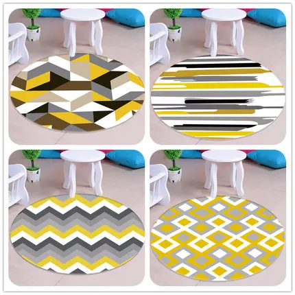 Круглый ковер скандинавский минималистичный гостиная спальня прикроватное одеяло для учебы компьютерное кресло Поворотная корзина ковер