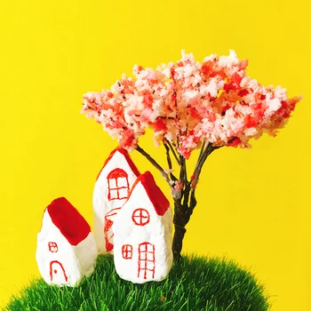 

sale~6Pcs/ pink artificial tree/miniatures/cute plants/fairy garden gnome/moss terrarium decor/crafts/bonsai/bottle garden/p001