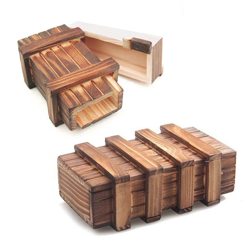 Buy Funny Wooden Puzzle Box Toys With Secret Drawer Magic Toy For Children
