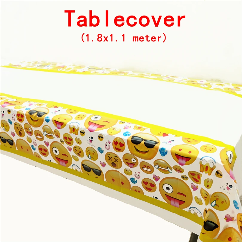 

1pcs/lot Disposable Tablecloths Emoji Cry Smile Kids Birthday party decoration supply event supplies table cover