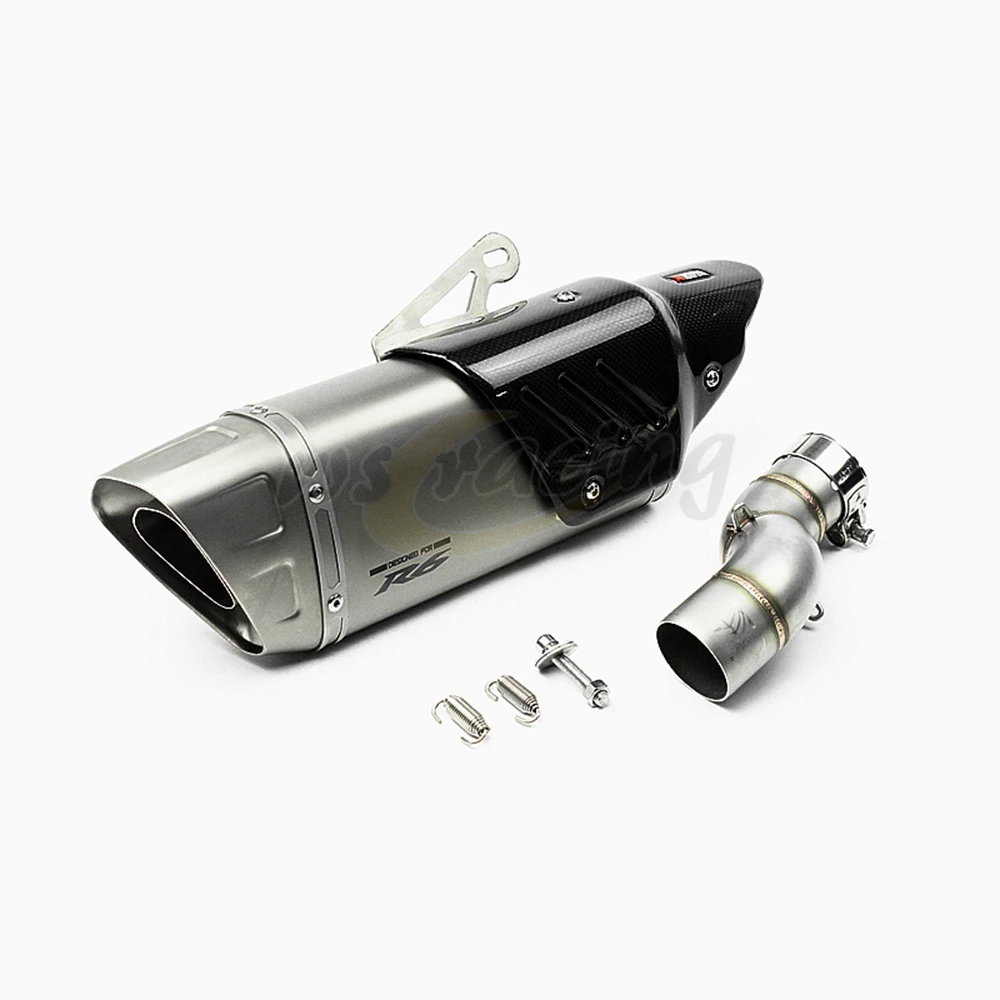 Stainless Steel 51MM Adaptor Exhaust pipe Muffler Carbon Fiber Heat