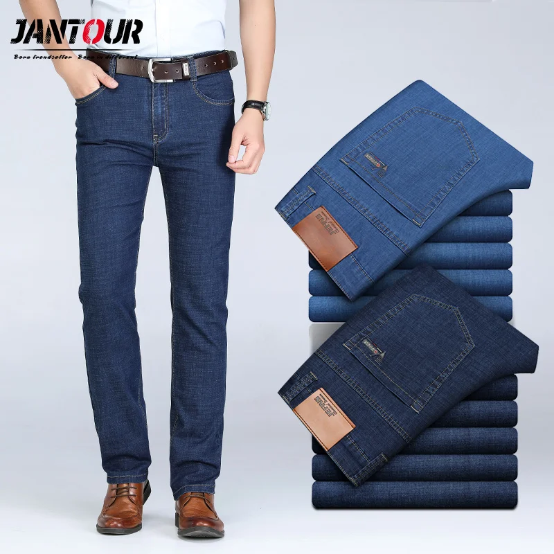 Spring Summer Thin Jeans For Mens Pants Classic Denim Jeans Men Business  Casual Loose Straight Trousers Male Plus Size 40 42 44 - Jeans - AliExpress