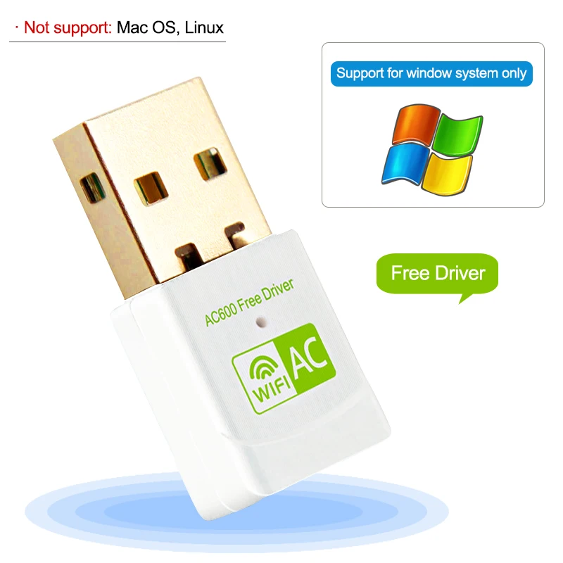 USB WiFi адаптер Wifi 5 ГГц Адаптер Wi Fi USB Ethernet AC 600 Мбит/с Wi Fi ключ сетевая карта беспроводной Wi-Fi приемник Бесплатный драйвер - Цвет: White Free Driver