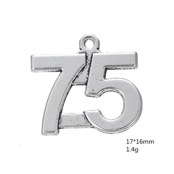 

Antique Silver Number 75 Pendant Arabic Numerals Figures Charms For Handmade Women Jewelry Necklace Making DIY Accessories 50PCS