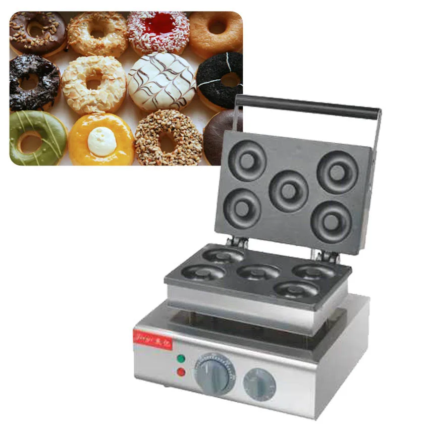 1 шт. производитель пончиков/прибор для приготовления пончиков маленький автомат для Жарки пончиков производитель пончиков из нержавеющей стали с 5 шт. moulds110V/220 V
