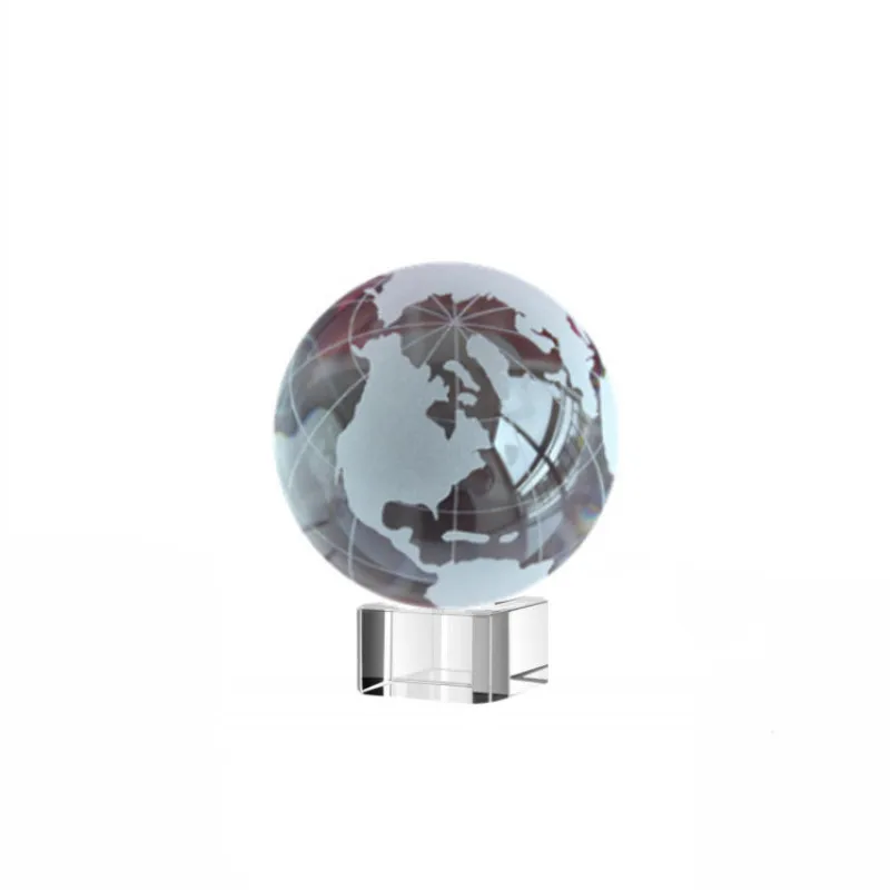 

Clear Crystal Glass World Map Globe Kids Earth Teaching Abstract Model Feng Shui Collectible Crafts Gifts Home Decor Accessory
