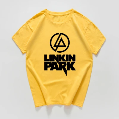 Linkin Park футболки женские/мужские рок группа уличная одежда размера плюс винтажные топы хлопок крутая футболка женская одежда - Цвет: B05MT  yellow