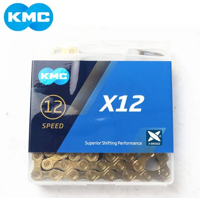 12 Скоростей KMC X12 126L MTB горный велосипед Fietsketting 12 s Gouden Ketting met Magische Knop voor Fietsonderdelen met Originele doo