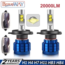 Buy BraveWay 20000LM LED Lamp for Auto H1 H4 H8 H9 H11 HB3 HB4 9005 9006 H7 LED H7 Canbus H11 LED Bulb for Car Light Bulb Automoveis Free Shipping