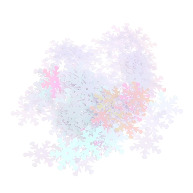 OOTDTY 100pcs Iridescent Christmas Frozen Snowflake Confetti Sequins Card Scrapbooking Christmas Snowflake Decor OOTDTY 100pcs Iridescent Christmas Frozen Snowflake Confetti Sequins Card Scrapbooking Christmas Snowflake Decor