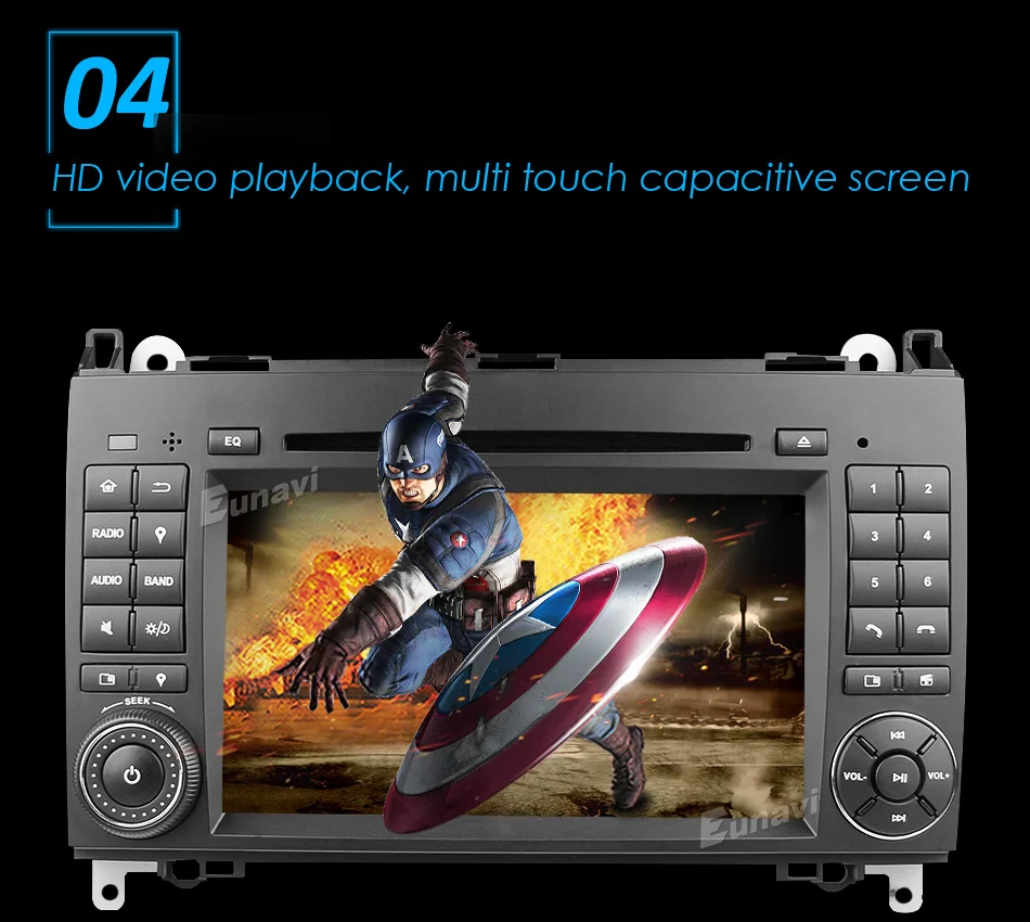 Top Eunavi 2 Din Android 8.0 Octa 8 core Car DVD Player For Benz Sprinter Vito W169 W245 W469 W639 B200 Radio GPS WiFi 4G RAM 4GB 5