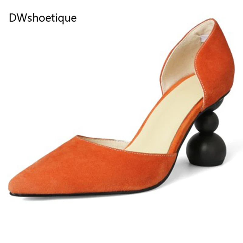 

2019 summer women sandals all genuine leather pointed toe 7.5 cm high heels fashion strange style heels women sandals outside