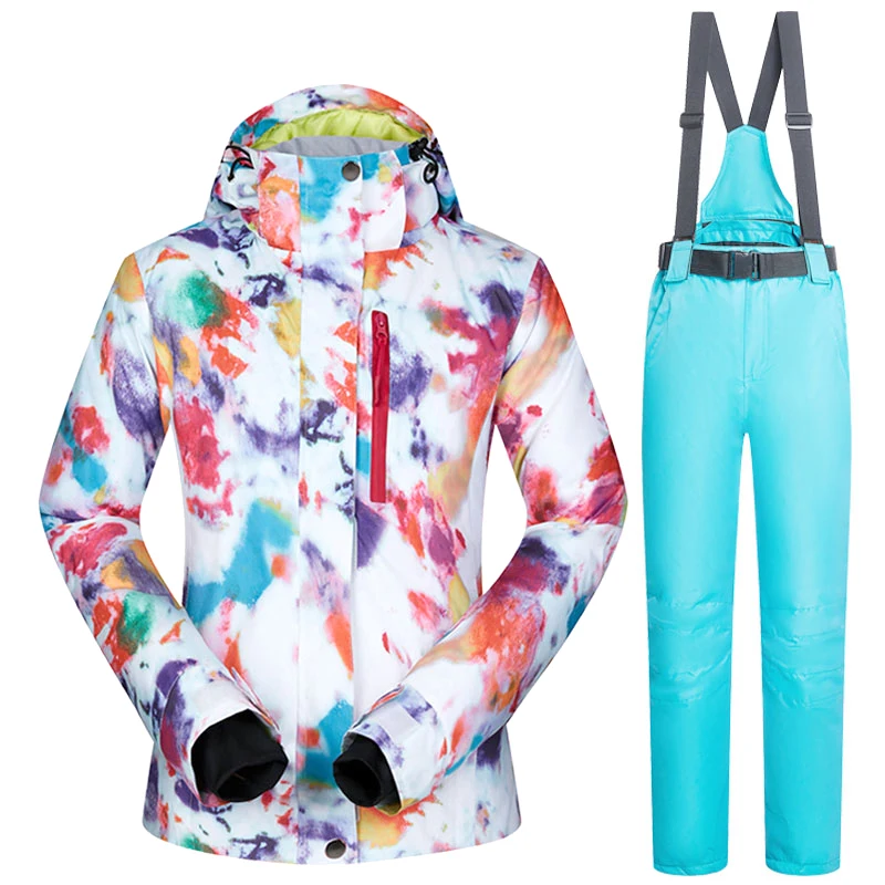 Женские лыжные костюмы, брендовые водонепроницаемые дышащие теплые лыжные куртки и штаны, зимние лыжные и сноубордические костюмы, зимняя женская куртка