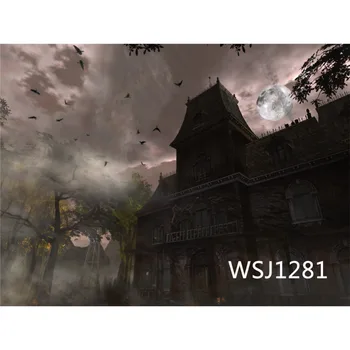 

Polyester Halloween Old Dark Castle Washable No Crease Background Photography Backdrop Studio Photo Prop Photographic Seamless
