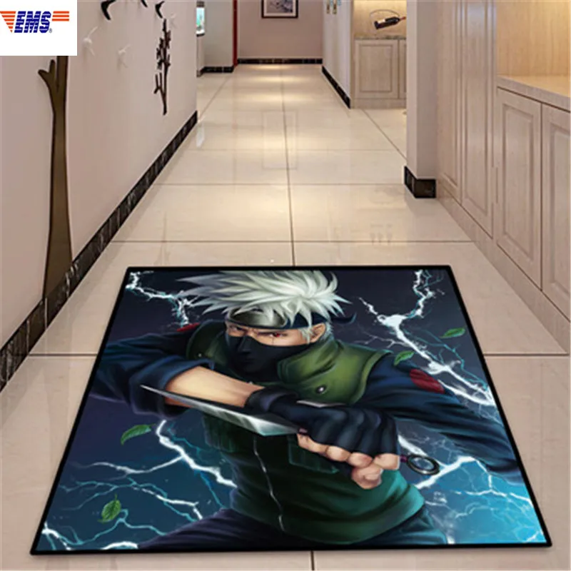 

Cartoon Naruto Hatake Kakashi Ultra Short Plush Carpet Fashion Living Room Skid Resistance Footcloth Children Room Decor X1311