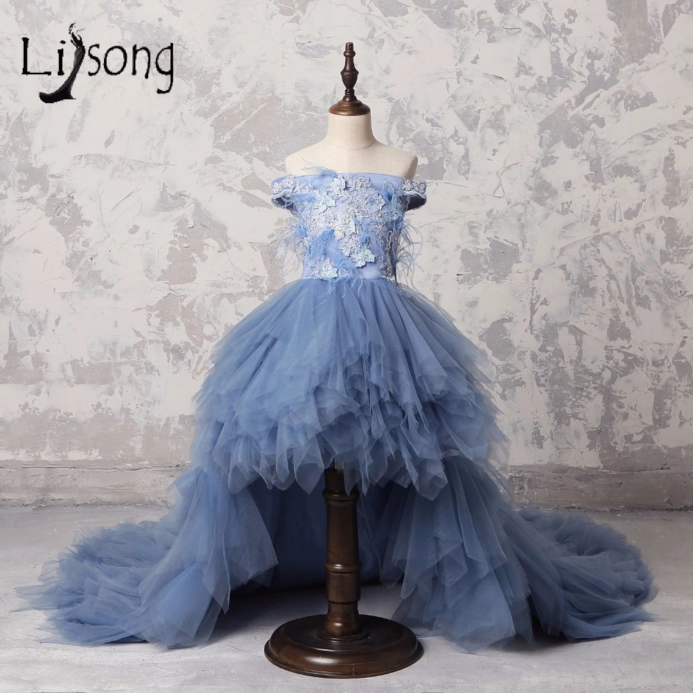 flower girl dress dusty blue