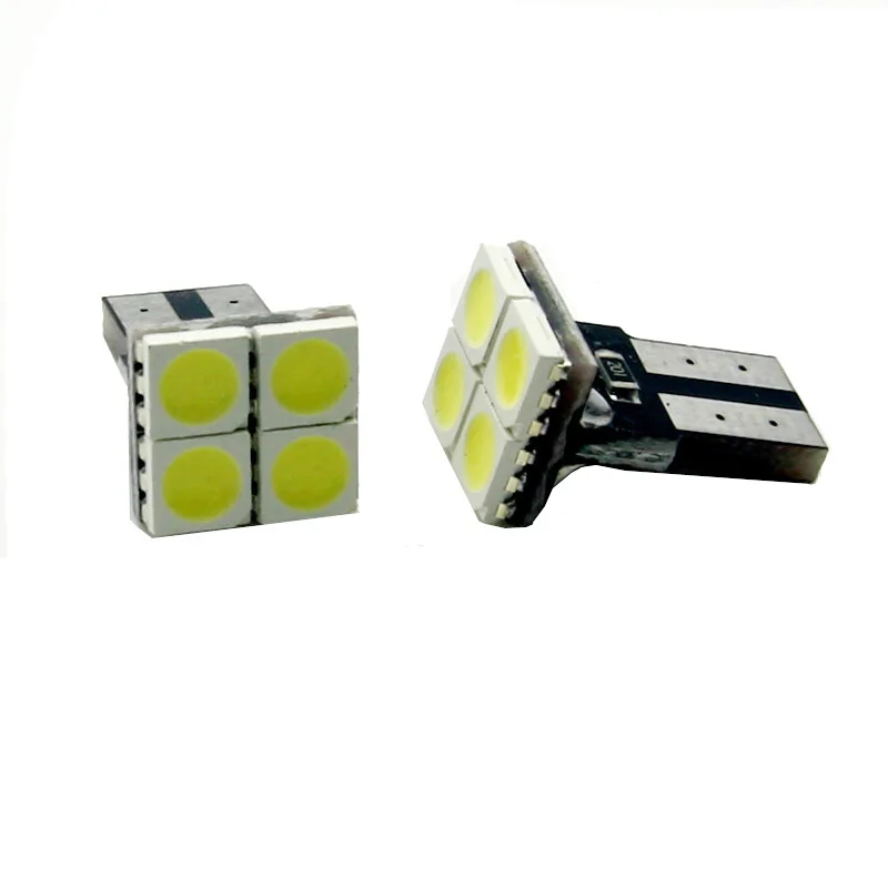 CANBUS 2 шт./лот T10 без ошибок 1 Вт W5W 4SMD 5050 специальная форма 48lm светодиодный лампы