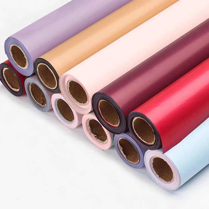 

Two-tone Bouquet Flower Wrapping Roll Matte Abrasive Wedding Gift Packaging Material Candy Color Florist Packing Paper 1roll/lot