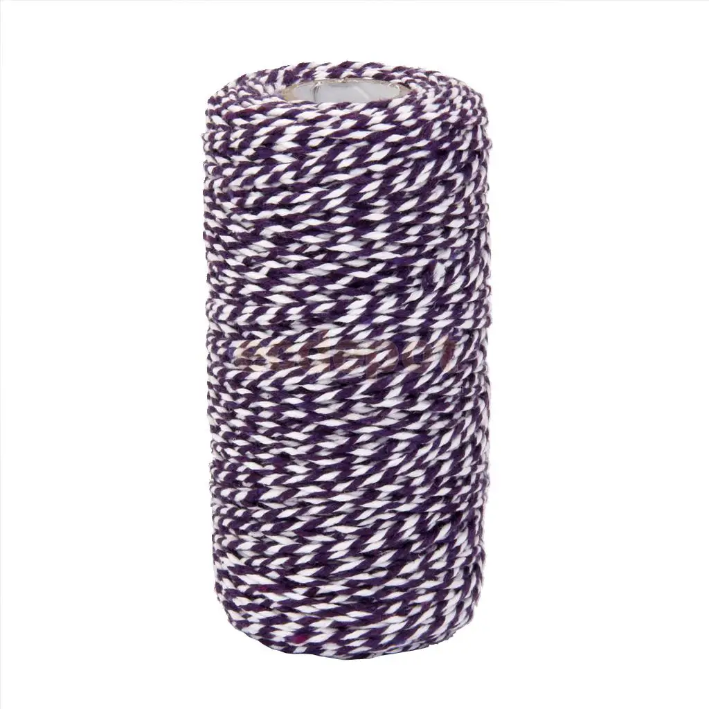 100 м Хлопок Bakers шпагат, веревка шнур стеклянная бутылка подарок для украшения коробок ремесло 14 цветов - Цвет: Dark Purple