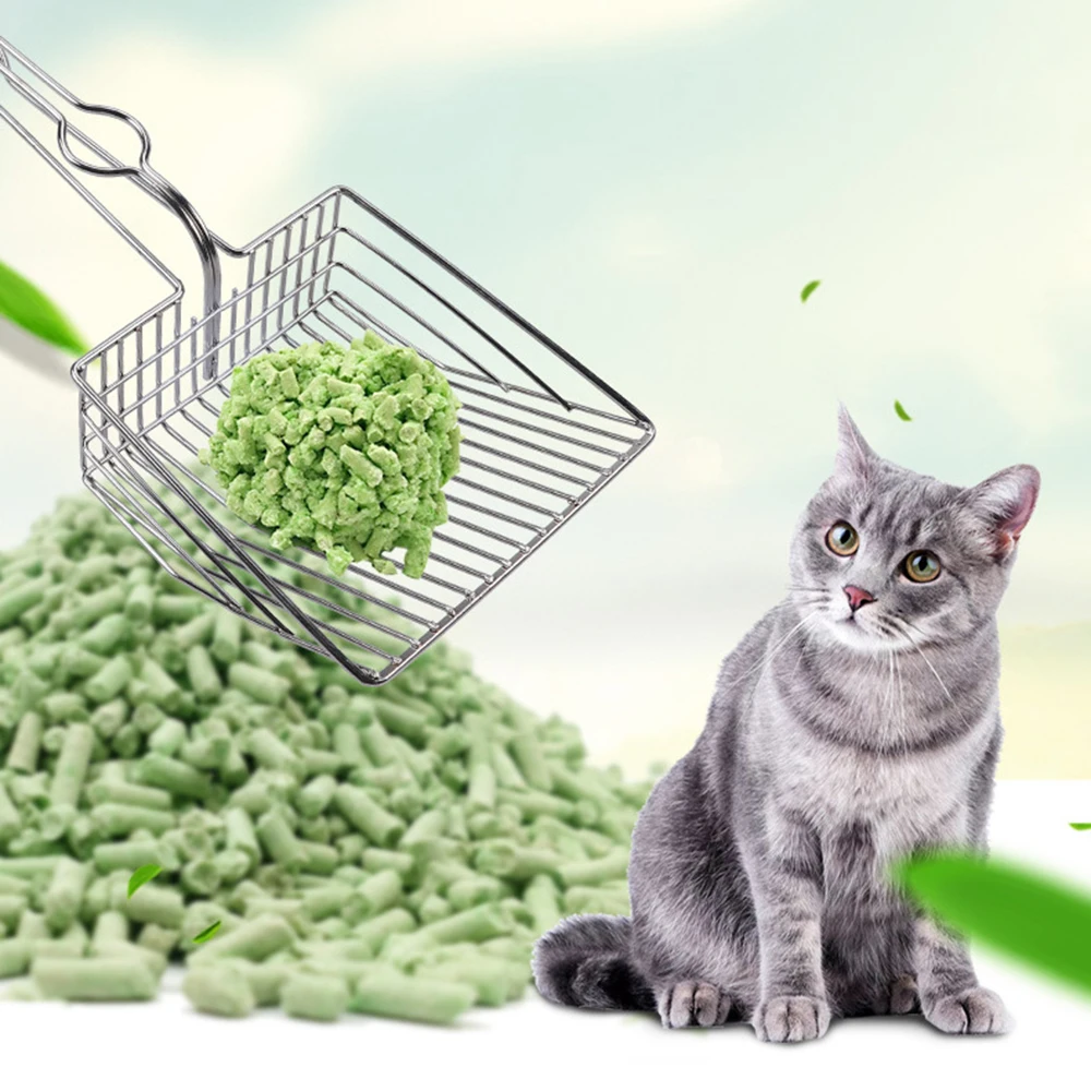 

1PC Silver Electroplating Pet Cat Litter Scoop Iron Hollow Non-Stick Long Handle Litter Box Scooper