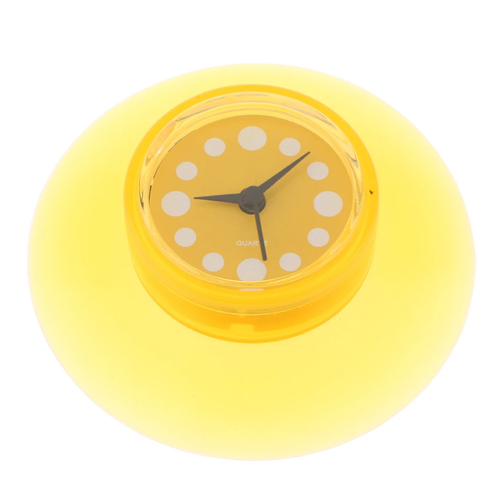 Mini Size Portable Waterproof Silicone Bathroom Kitchen Shower Suction Wall Clock Battery Operated Clock