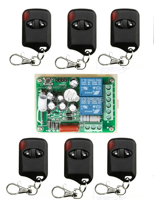 

AC220V 2CH Wireless Remote Control Switch System teleswitch 1*Receiver +6 *cat eye Transmitters for Appliances Gate Garage Door