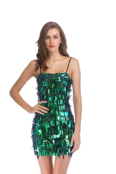 

2019 Dress Vestidos Mujer Above Knee, Mini Sheath Solid Vestido De Festa Real New Style Womens Sexy Sling Backless Sequin Dress