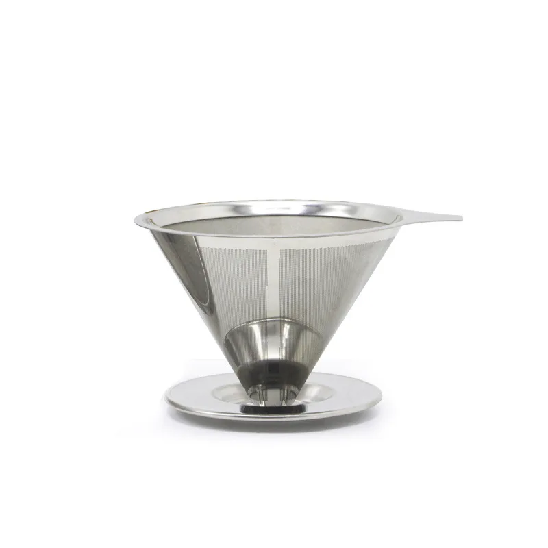 

Portable Stainless Steel Tea Coffee Filter Dripper Reusable Funnel Espresso Coffee Dripper Pour Over V-type Filter Cup Tea Tools