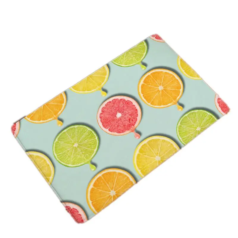 40x60cm/50x80cm Pineapple Orange Printing Anti Slip Floor Flannel Mats