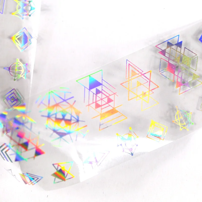 8 шт./компл. 4*20 см Holo Звездная Фольга для ногтей цветок 3D DIY маникюр переводная