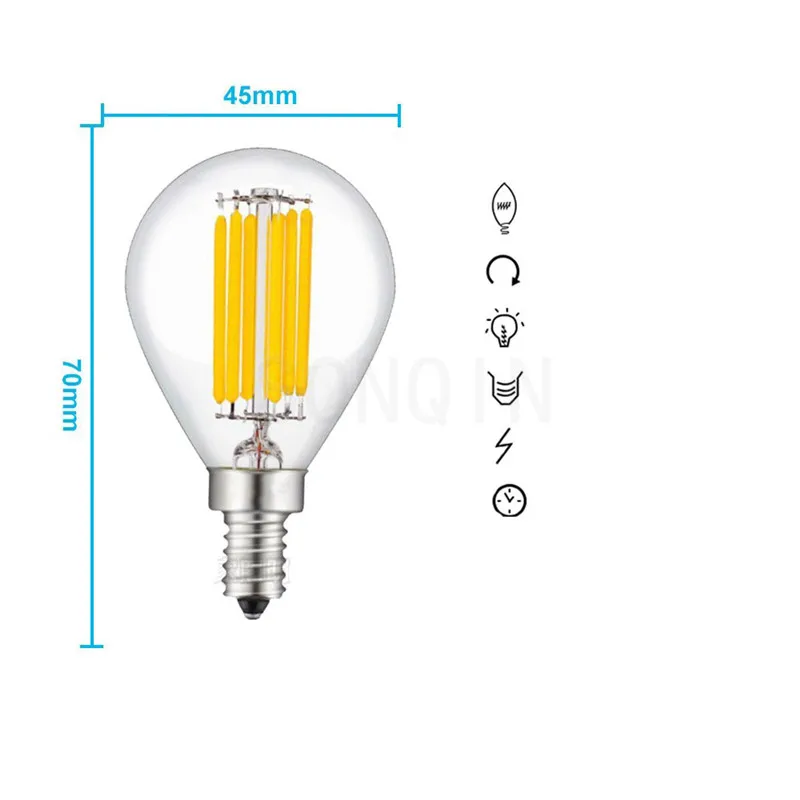 1 шт. супер яркий Ретро светодиодный нити светильник E27 E14 E40, 6 Вт, 9 Вт, 18 Вт, 24 Вт, 110 V/220 V G45 A60 Clear