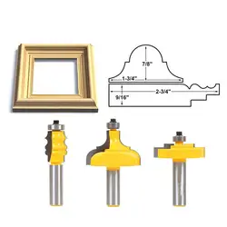 3 шт./компл. Деревообработка маршрутизатор бит, твердый конец карбида мельница Дерево фреза Дерево инструмент Европейский фоторамка фрезы