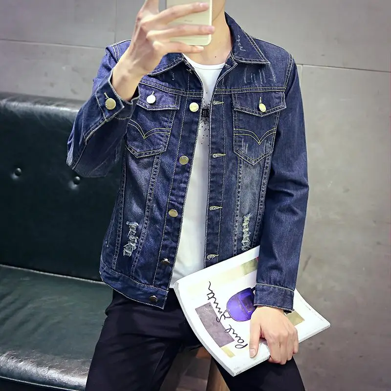 New 2016 spring denim jacket men's clothing Handsome fashion clothing