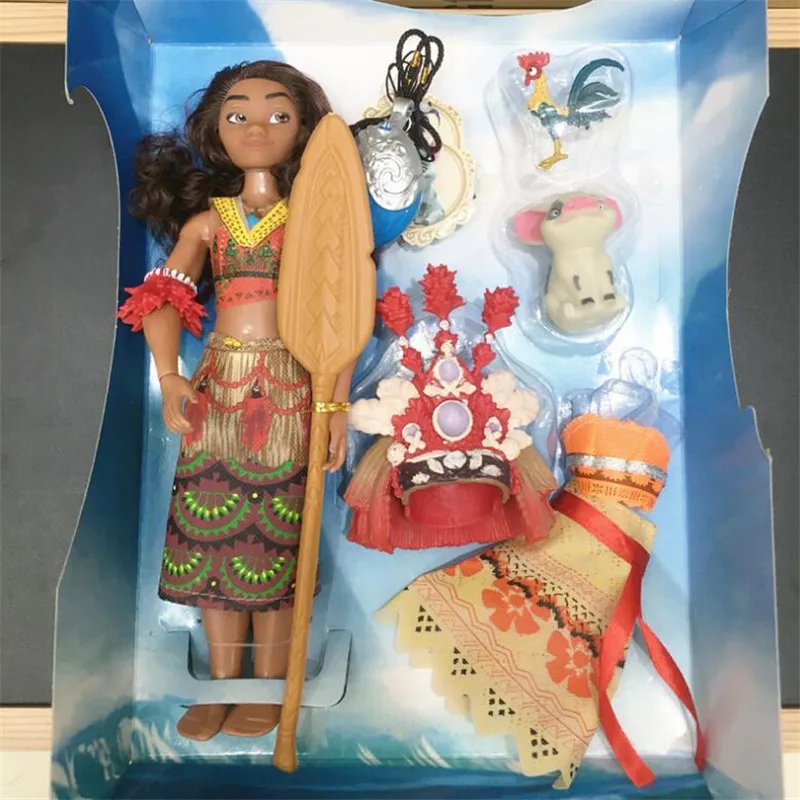 Моана Vaiana фильм Waialiki Мауи Heihei куклы Boneca модели с музыкой фигурки детей Lover
