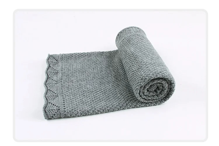 Одеяла для новорожденных, вязаные летние аксессуары для девочек, коврик для коляски, ежемесячное детское одеяло для мальчиков - Цвет: 82W392 Grey