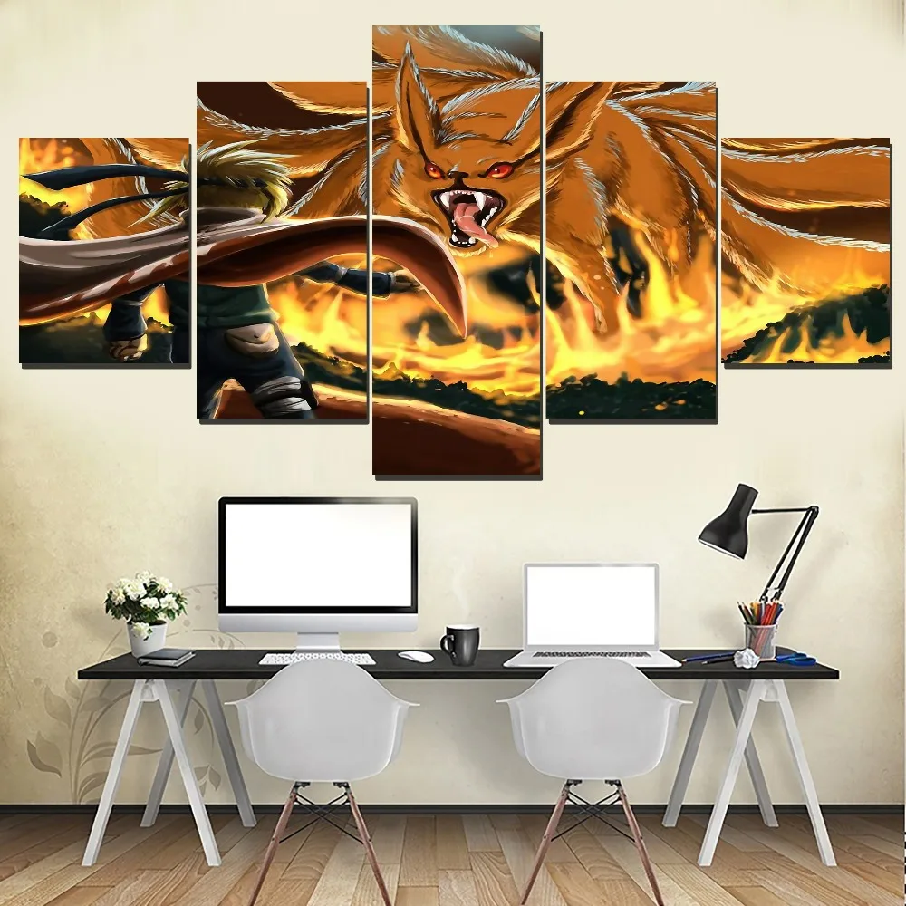 Настенный постер с HD печатью для украшения гостиной 4 шт. Kurama Naruto Узумаки девятью