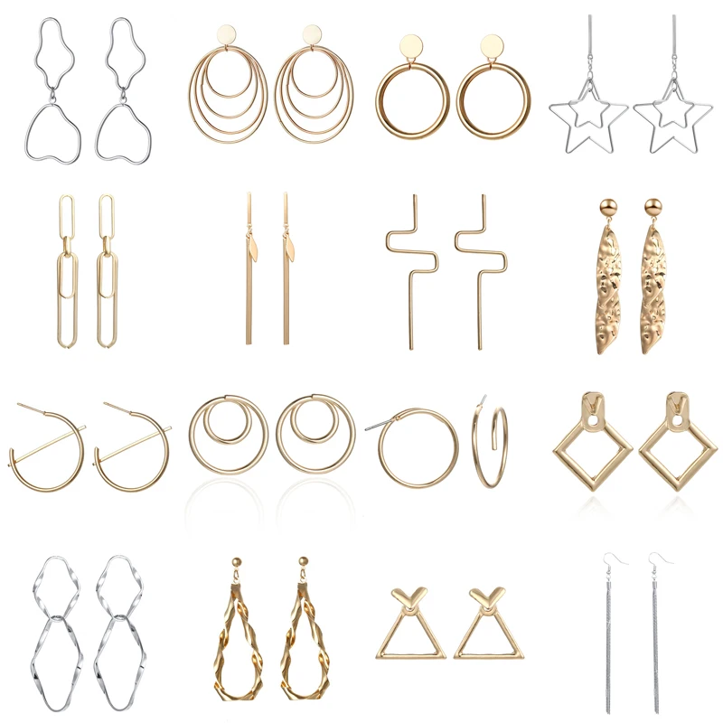 

Korean Tassels Long Earrings Women Drop Earrings Jewelry Earrings Round Geometry Ear Studs Earring Modern Gold