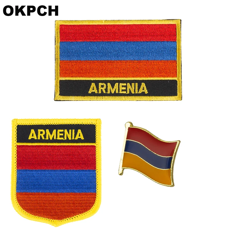 

Armenia flag patch badge 3pcs a Set Patches for Clothing DIY Decoration PT0198-3