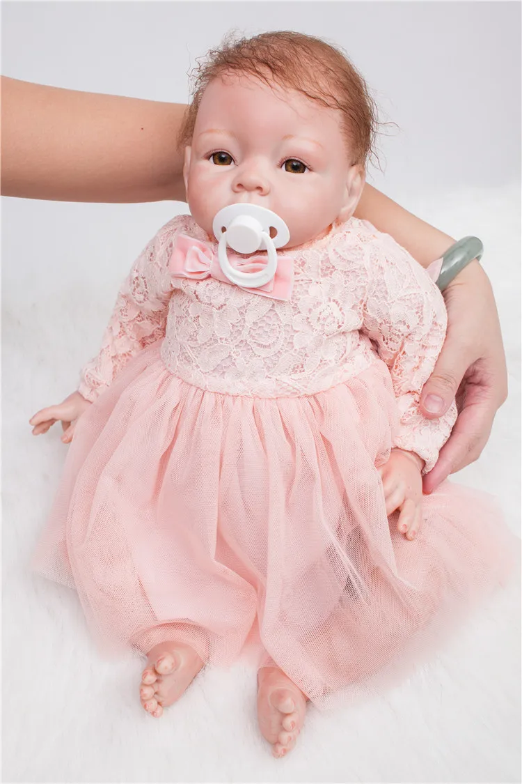 

Lovely bebe girl reborn baby silicone dolls 20" soft touch real newborn baby alive dolls oyuncak bebek bonecas creative gift