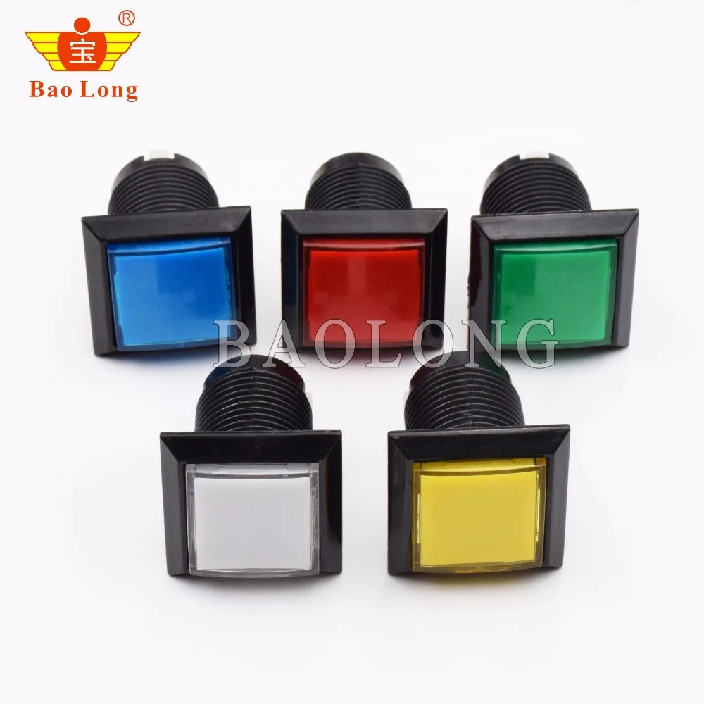 

33mm square game machine push button arcade LED momentary push button illuminated push button