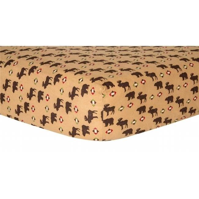 Trend lab 100274 Northwoods Print Crib Sheet - Northwoods Animal Sc