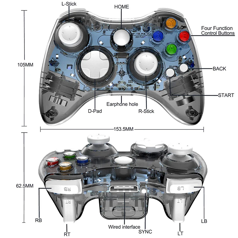 WUIYBN 360 Joypad беспроводной игровой контроллер Джойстик для xbox 360 геймпад microsoft xbox 360 контроллер