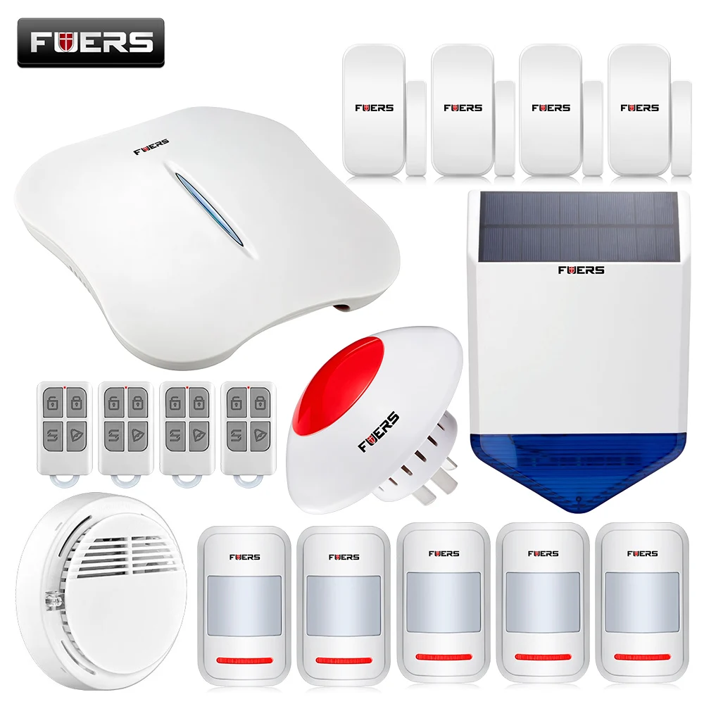 

KERUI W1 PSTN WIFI Alarm System APP Control Wireless Alarm Systems Security Home with Wireless Solar Siren/Flashing Siren