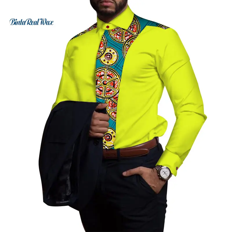 Casual 100% Cotton Mens Shirt African Clothing Dashiki Patchwork Print Shirt Tops Bazin Riche Traditional African Clothing WYN81 Casual 100% Cotton Mens Shirt African Clothing Dashiki Patchwork Print Shirt Tops Bazin Riche Traditional African Clothing WYN81