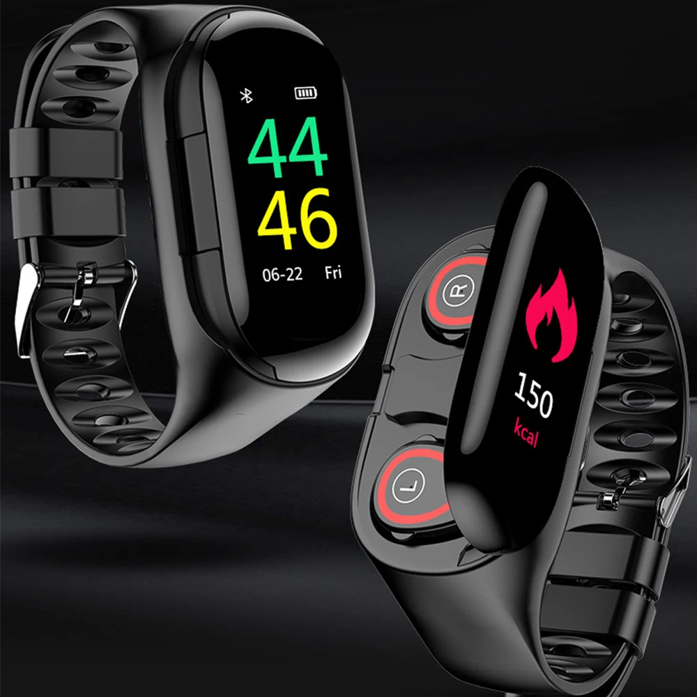 Смарт часы Timethinker SH30 Bluetooth наушники гарнитура фитнес трекер беспроводные