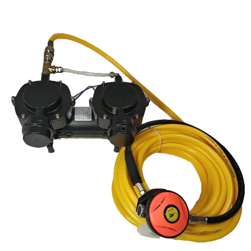 

Oil-Free Diaphragm Electric Vacuum Pump Third Lung Serface Hookah Diving System with 15M Hose Regulator 160W Y